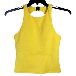 Josie Natori Top Yellow Sleeveless Athletic Tank‎ Crop in Size M  NWT